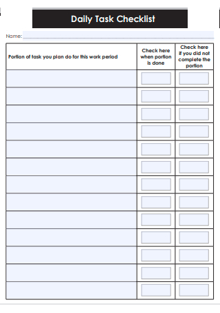 8 FREE Daily Task Checklist Samples To Download