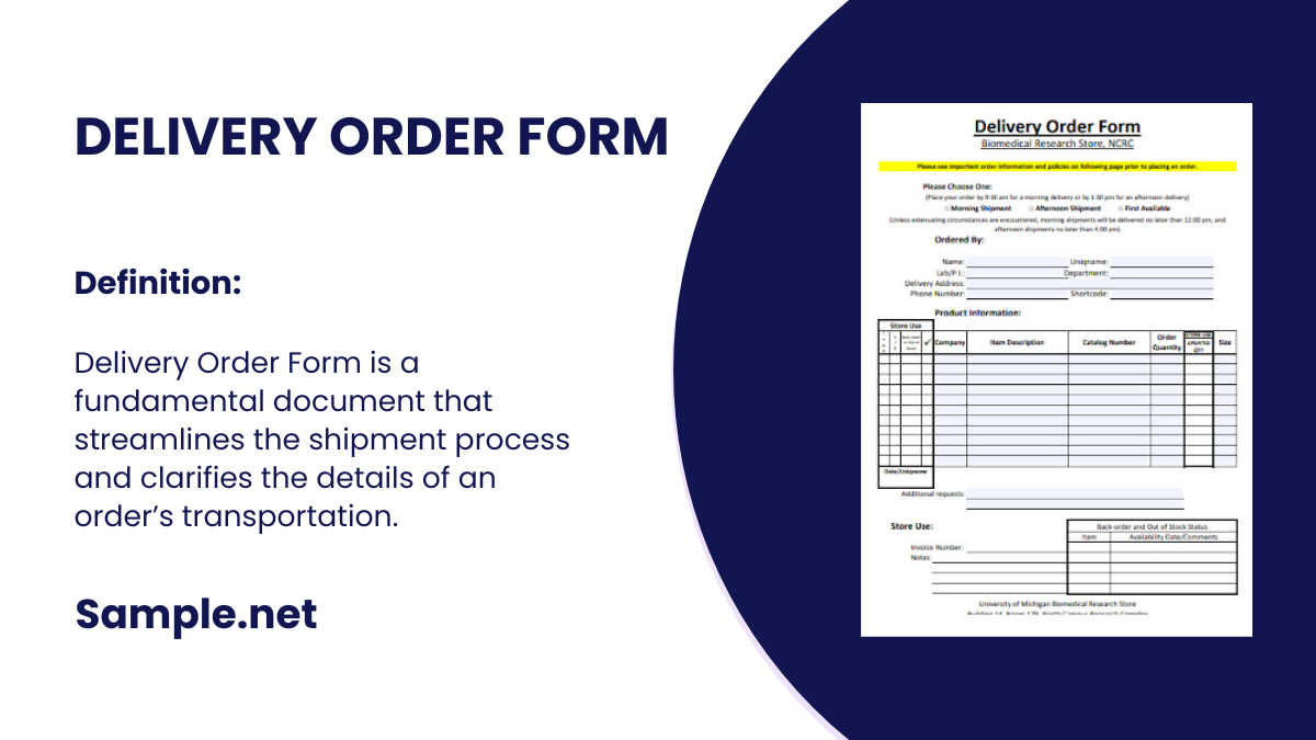 delivery order form