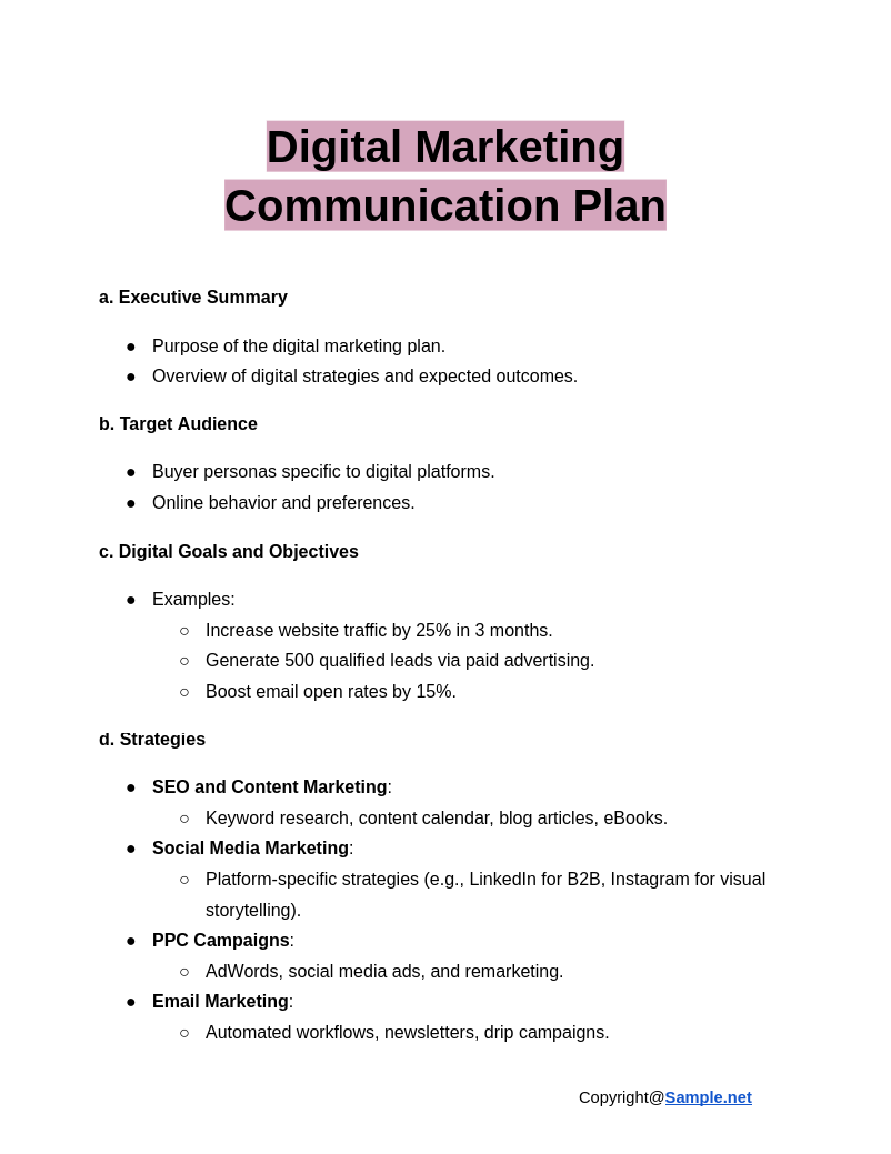 Digital Marketing Communication Plan Google Docs 12 23 2024 10 14 AM