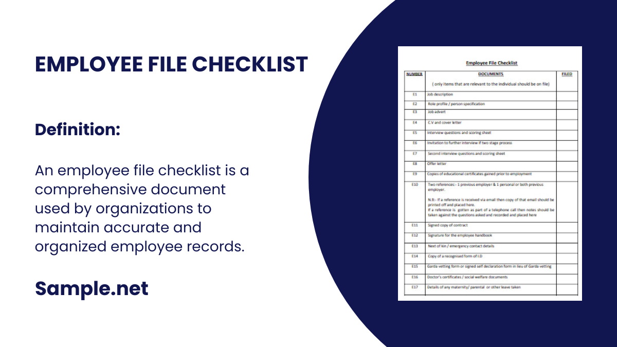 employee file checklist