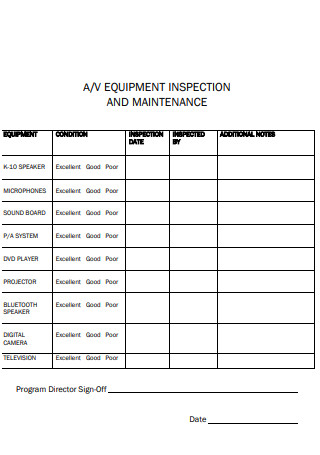 Equipment Inspection and Maintenance Checklist