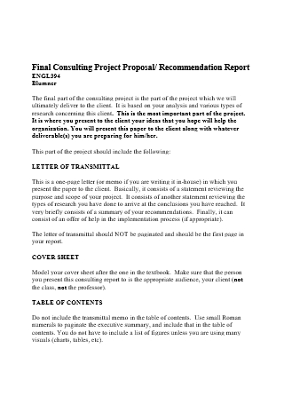 Final Consulting Project Recommendation Report