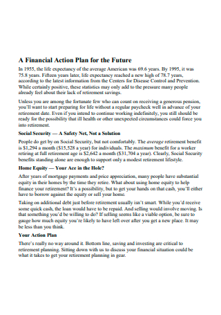 Future Financial Action Plan