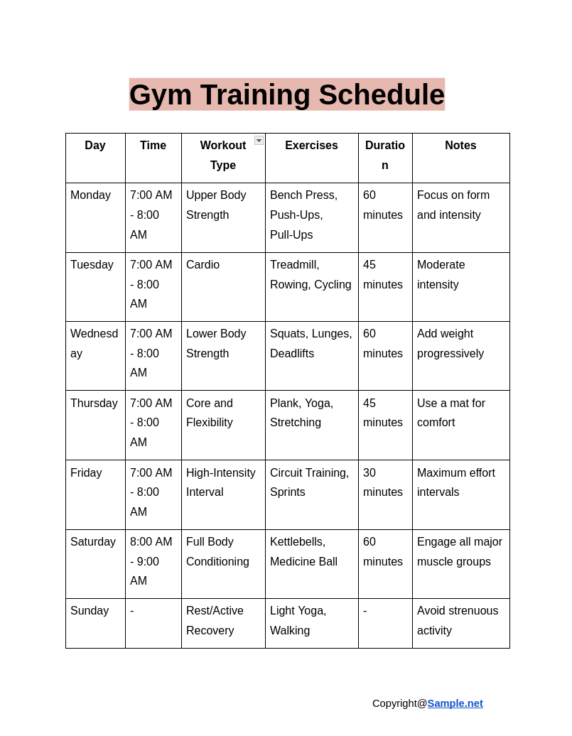 Gym Training Schedule Google Docs 12 23 2024 10 07 AM