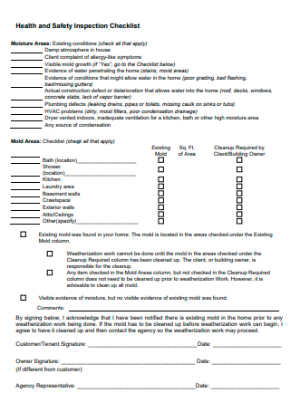 Health and Safety Inspection Checklist Template