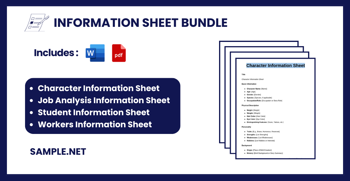 information sheet bundle