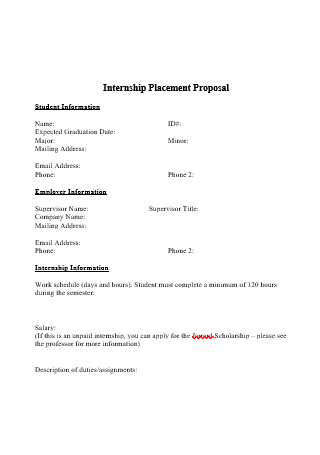 Internship Placement Proposal
