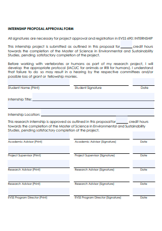 Internship Proposal Approval Form