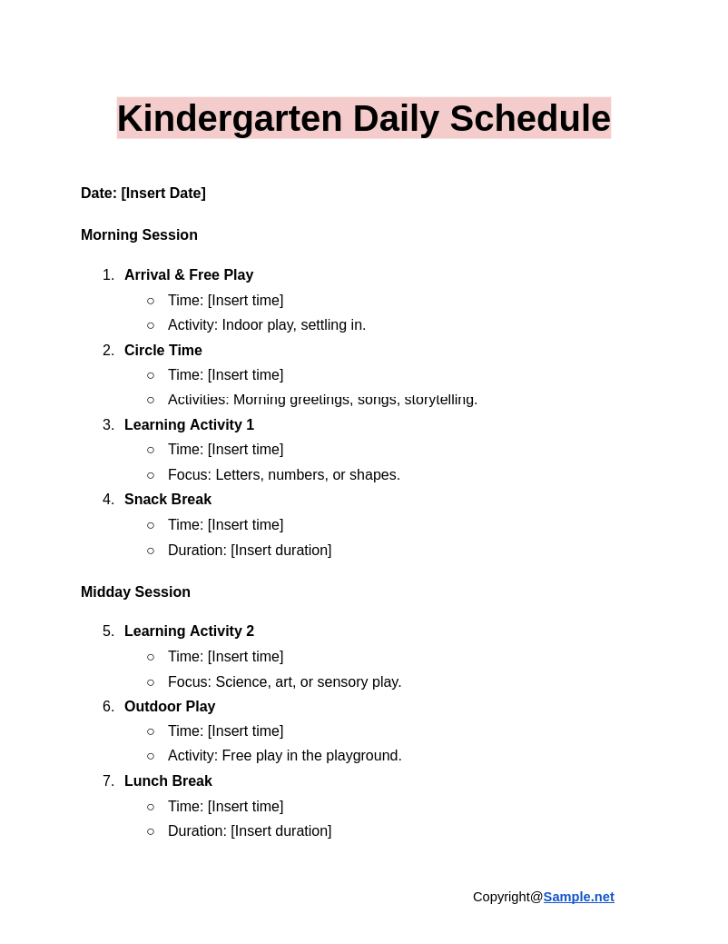 Kindergarten Daily Schedule Google Docs 12 31 2024 03 54 PM