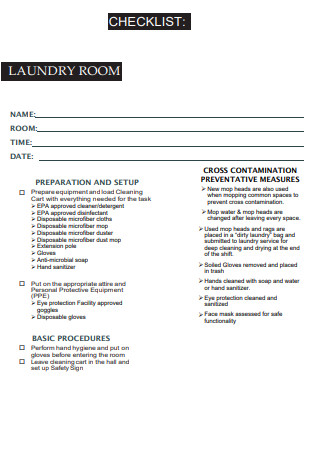 Laundry Room Maintenance Checklist