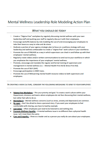 Leadership Role Modeling Action Plan