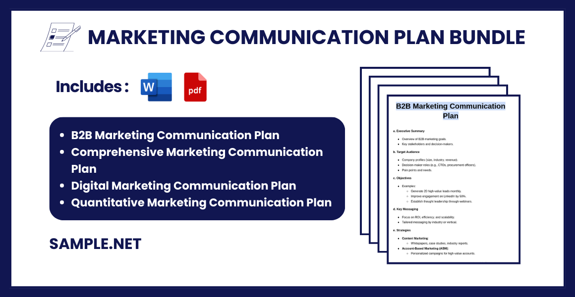 marketing communication plan bundle