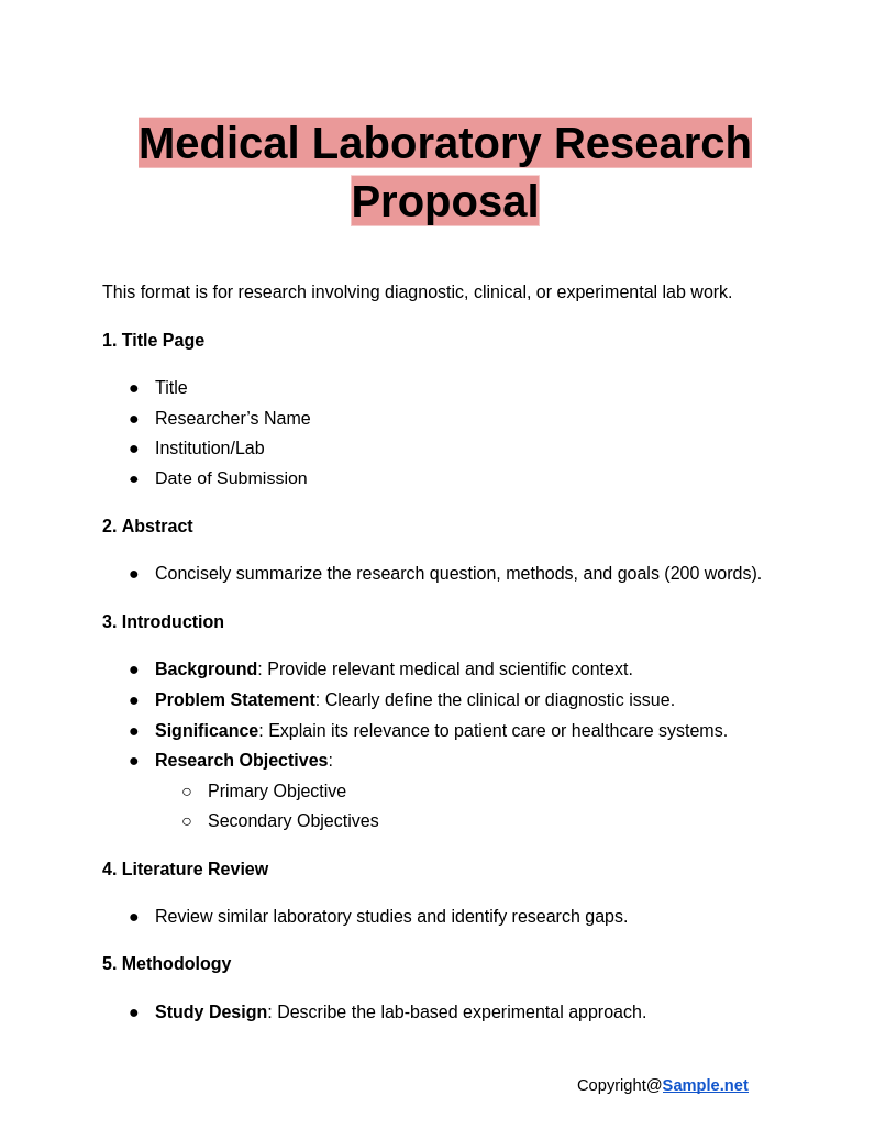 Medical Laboratory Research Proposal Google Docs 01 10 2025 10 47 AM