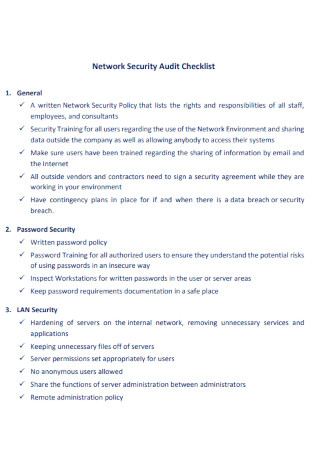 Network Security Audit Checklist