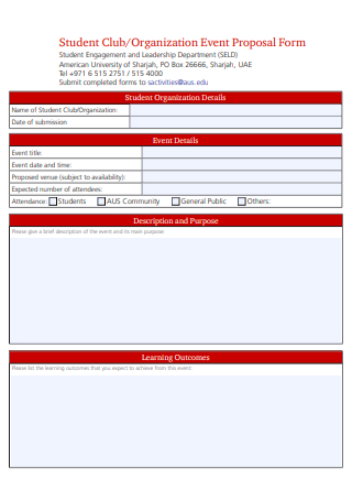 Organization Event Proposal Form