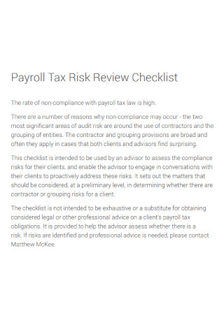 Payroll Tax Checklist
