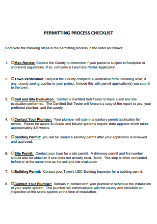 Permitting Process Checklist