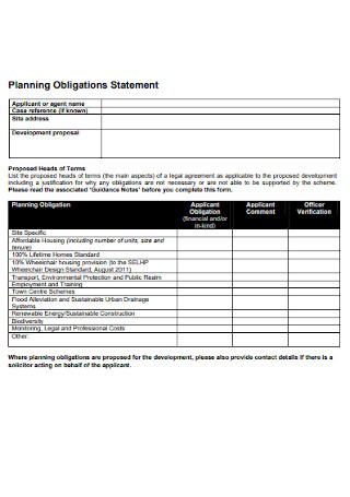 Planning Obligations Statement 