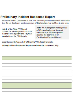 Preliminary Security Incident Response Report