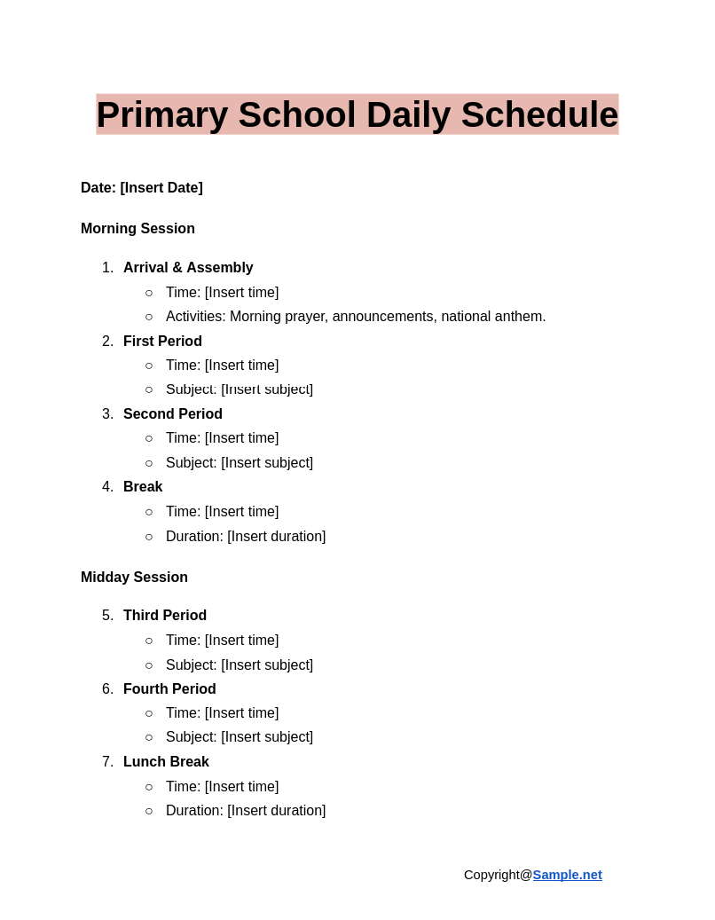 Primary School Daily Schedule Google Docs 12 31 2024 03 54 PM