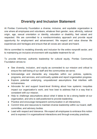 Printable Diversity and Inclusion Statement