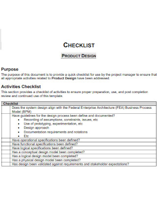 Product Design Checklist