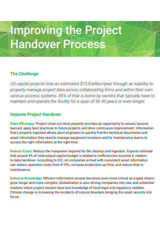 Project Handover Example