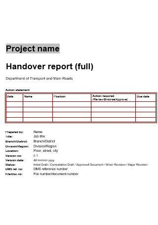 Project Handover Report