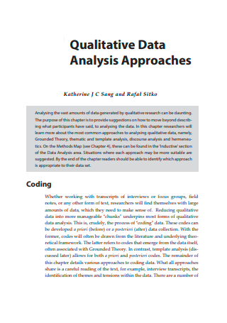 Qualitative Data Analysis Approaches