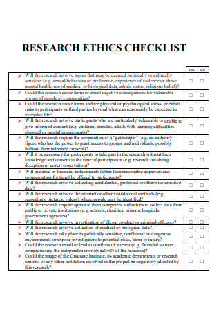 Research Ethics Checklist