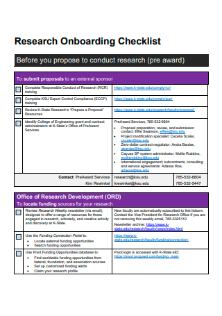 Research Onboarding Checklist