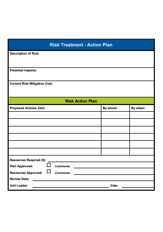 Risk Treatment Action Plan