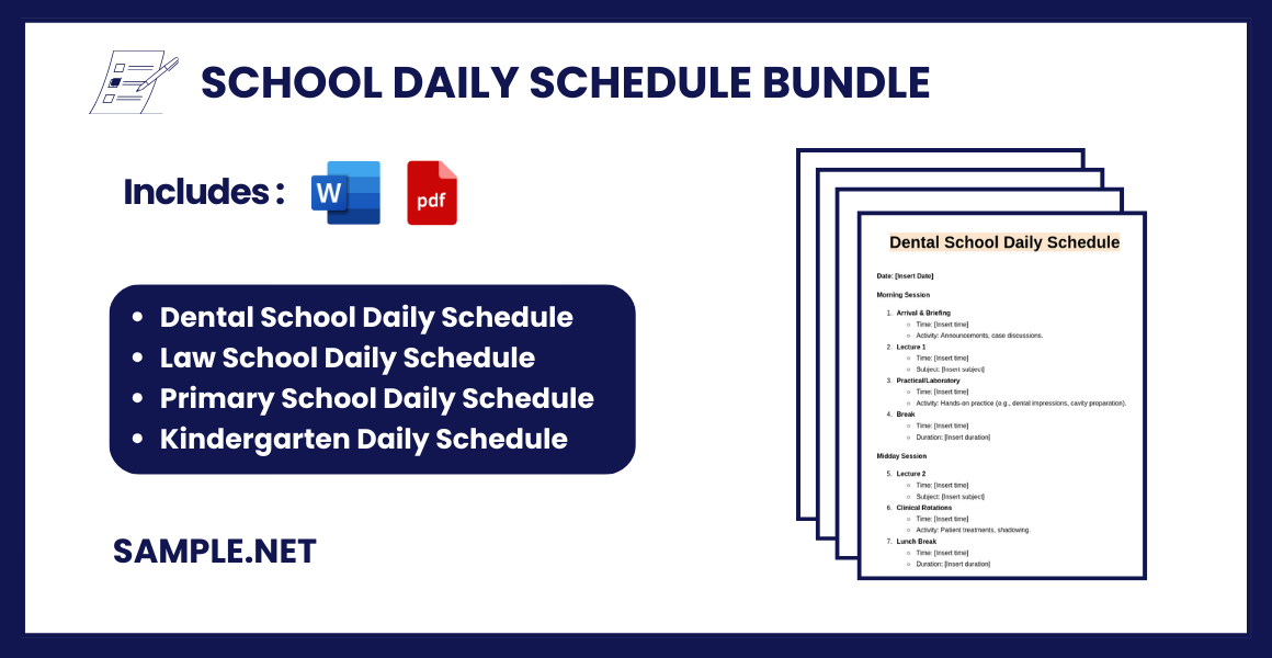 school daily schedule bundle