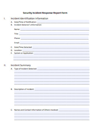 Security Incident Response Report Format