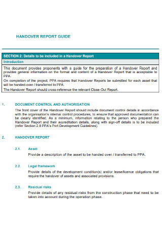 Simple Handover Inspection Report