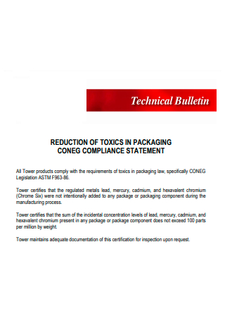 Simple Technical Compliance Statement