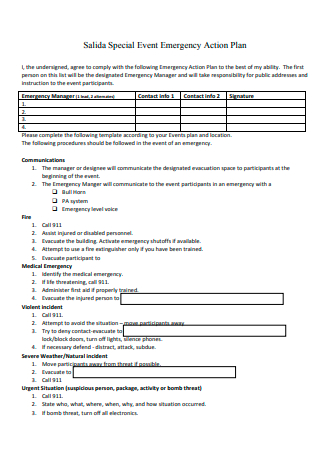 Special Event Emergency Action Plan