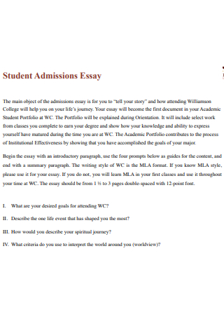 Student Admissions Essay