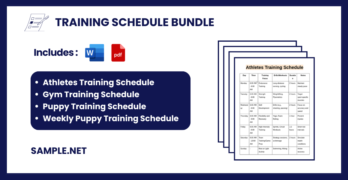 training schedule bundle