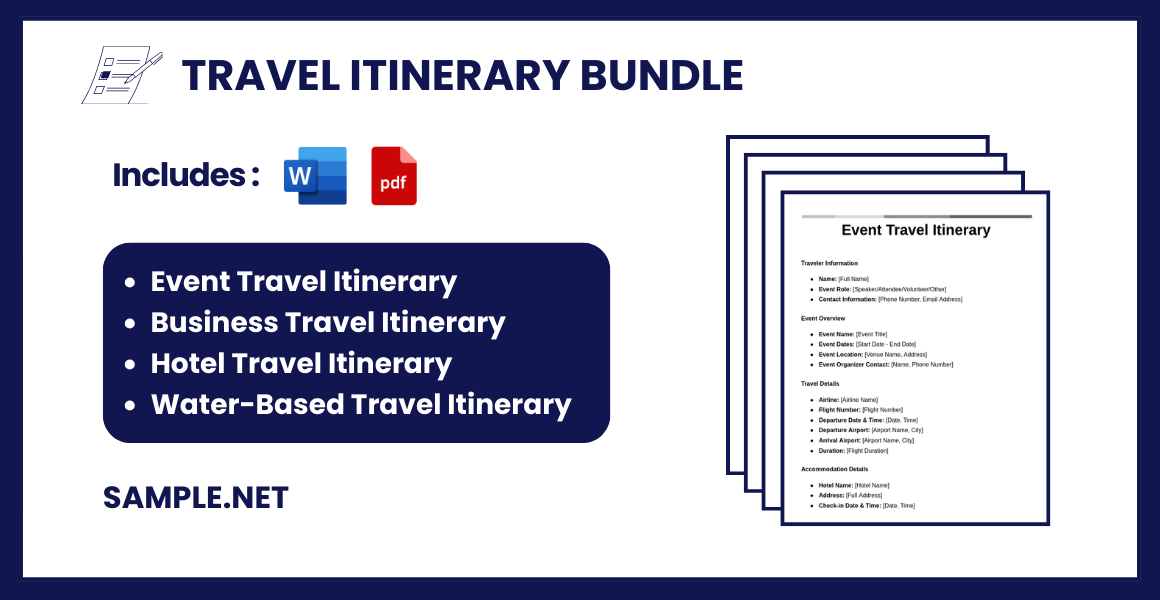 travel itinerary bundle