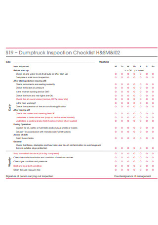 Truck Inspection Checklist in PDF
