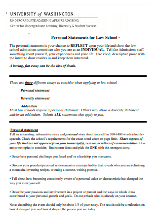 University Personal Statement For Law School
