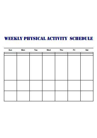 Weekly Physical Activity Schedule