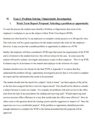 Work Term Report Proposal