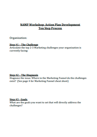 Workshop Action Plan Development