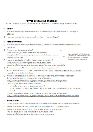 payroll processing checklist