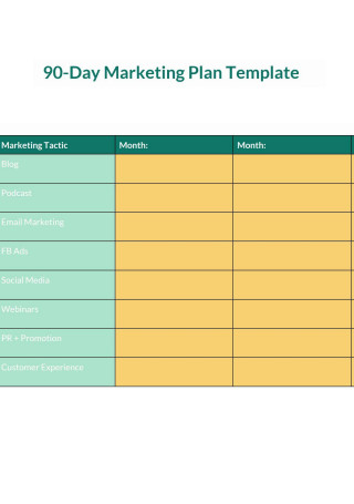 90 Day E commerce Marketing Plan