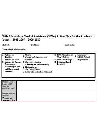Academic Action Plan in DOC