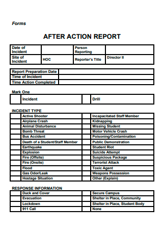 After Action Report Form