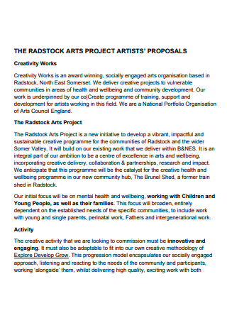 Art Project Artist Proposal
